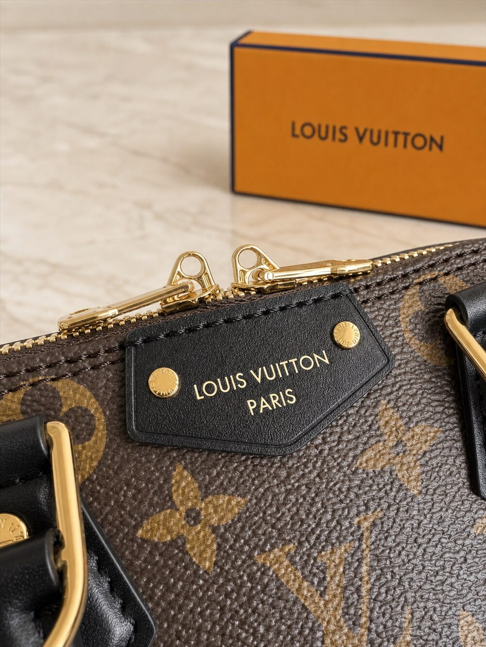 Louis Vuitton Monogram Dome Handbag with Black Leather Trim - Picture 6 of 8